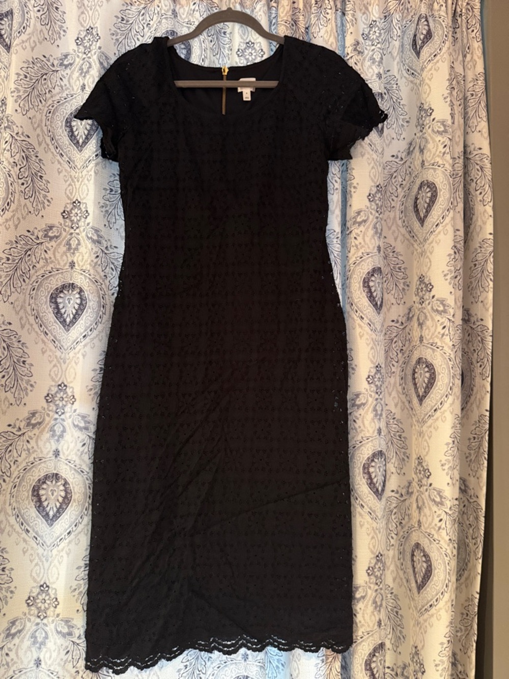 dressbarn Black Eyelet Lace Midi Dress